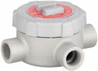 Conduit Outlet Body: Iron, GU, 3/4 in Trade Size, T Body, 19 cu in Body Capacity (MPN GUT75). Key specifications — Series: For Standard Body; Compatible Conduit Trade Size: 3/4 in; Thread Gender: Female; Hub Style: Threaded; Cover Included: Yes; Body Style: T; Connection Type: Threaded; Back Type: Round.