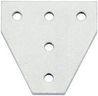 Joining Plate: Eco Connection Plate, 10 Series, 3 in x 3 in x 13/64 in, For 1/4 in Slot Wd, 5 Holes (MPN 093EVT7676). Key specifications — Material: Aluminum; Brand: FATH INC.; Finish: Anodized.