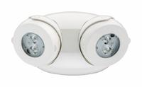 Emergency Remote Light Head: LED, Thermoplastic, Ceiling/Wall, 3 W Lamp Watt, 2 Lamps, 7 to 30 V (MPN ELMRE SP640L T M12). Key specifications — Compatible Mfr. Model Number: ELM6L LLH LTP HO; Mounting Location: Wall; Voltage: 7 to 30 V; Adjustable: Yes; Housing Color: White; Brand: LITHONIA LIGHTING.