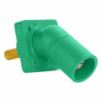Single Pole Receptacle: Green, Angled Taper Nose Mating, Threaded Stud Termination, 600V AC/600V DC (MPN 16R29-1UG). Key specifications — Series: 16; Receptacle Gender: Male; Brand: LEVITON.
