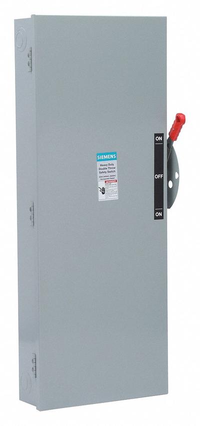 Siemens Safety Switch: Fusible, 100 A, Three Phase, 600V AC, Galvanized Steel - Fusible Safety Switches