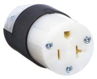 HUBBELL Straight Blade Connector: 5-20R, 125V AC, 20 A, 2 Pole, 3 Wire, Black/White (MPN HBL5369C)