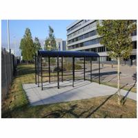 Smoking Shelter: Unassembled, 3 Sides, 124 in x 84 in x 95 in, Aluminum, Black (MPN NBS0812BW). Key specifications — Brand: NO BUTTS BIN CO.; Frame Material: Aluminum; Finish: Powder-Coated.
