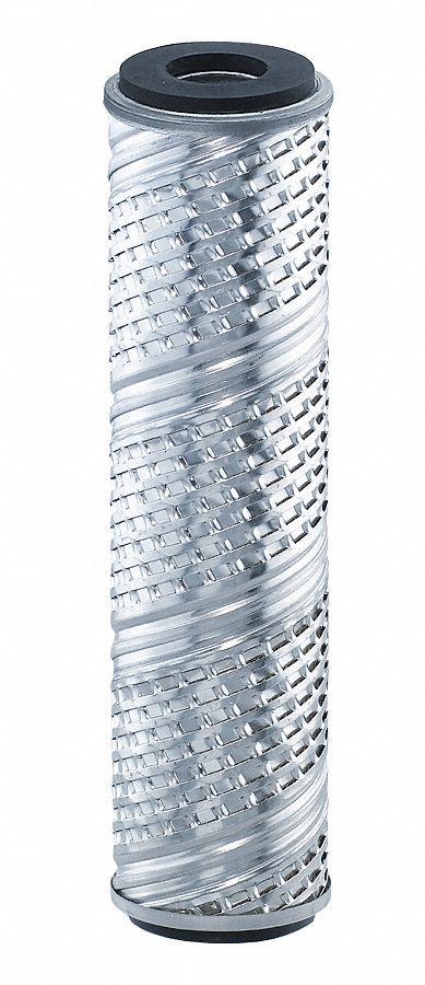 Parker Water Filter Cartridge: 5 micron, Pleated, 7 gpm, ETP Steel - Pleated Water Filter Cartridges