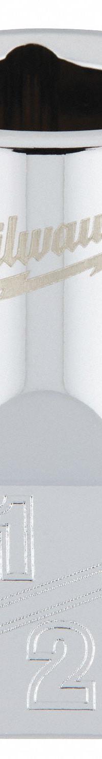 MILWAUKEE Standard Socket: SAE, 3/8 in Drive Size, 1/2 in Socket Size, 6-Point, Std, Chrome (MPN 45-34-9064). Key specifications — attr1204417: MILWAUKEE; attr1204392: Chrome.
