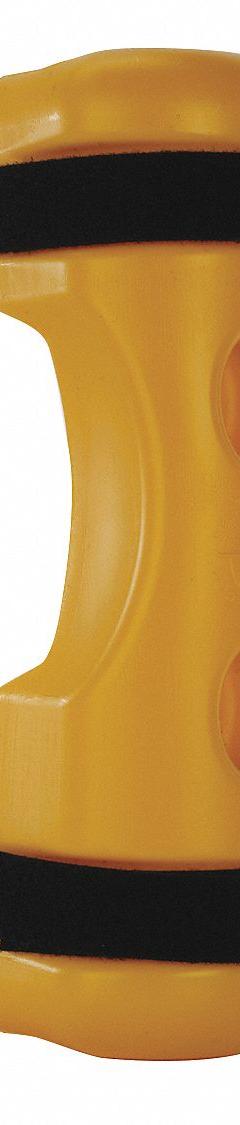 RACK SENTRY Pallet Rack Guard: Strap-On, On Upright, 4 in x 6 in x 18 in, Polymer, Yellow (MPN RSC-100). Key specifications — Brand: RACK SENTRY; Mounting Location: On Upright; Includes: (2) Straps; Color: Yellow; Material: Polymer.