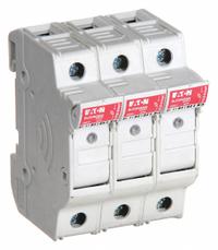 BUSSMANN Fuse Block: Finger-Safe, 3 Pole, 600 V AC, DIN Rail Mounting, Box Lug Termination (MPN CHM3DIU). Key specifications — Brand: BUSSMANN.