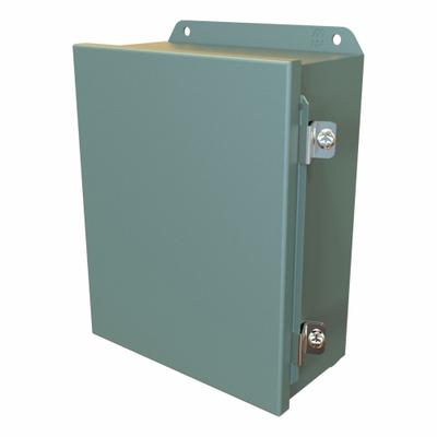 HAMMOND Electrical Enclosure: Steel, 10 in x 8 in x 4 in, NEMA 12/13/3R/4, Solid Cover - Steel Washdown Enclosures