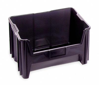 QUANTUM STORAGE SYSTEMS Bin: 15 1/4 in Overall Lg, 19 7/8 in x 12 1/2 in, Black - Colored Hopper Bins