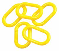 APPROVED VENDOR Chain Link for Plastic Chain Barrier: Yellow, 50 4/5 mm Overall Lg, Polyethylene (MPN 78246). Key specifications — Material: Polyethylene.