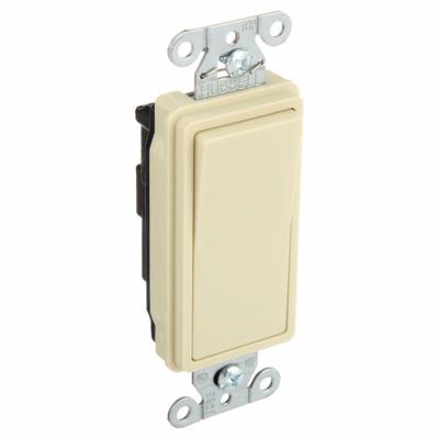 BRYANT Wall Switch: Rocker Switch, Single Pole, Maintained, Ivory, 120/277V AC - Rocker Wall Switches