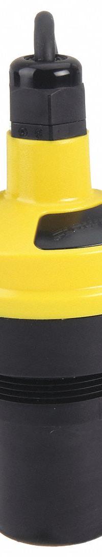 FLOWLINE Noncontact Ultrasonic Level Sensor: 2 in NPT, 2 3/8 in Antenna Dia, 18 ft Range, NPT, Viton (MPN DL34-01). Key specifications — Brand: FLOWLINE; Max. Voltage: 24V DC; Output Voltage Range: 4 to 20mA; Accuracy: +/-0.2% of Range; Display Type: None.