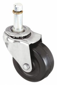 APPROVED VENDOR Stem Caster: Swivel, No Brake, 2 in Wheel Dia., 7/8 in Wheel Wd, Rubber, Rubber, Std (MPN 1G011). Key specifications — attr1111099: APPROVED VENDOR; attr1111095: Black; attr1176855: Swivel.