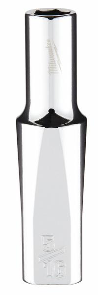 MILWAUKEE Deep Well Socket: SAE, 3/8 in Drive Size, 5/16 in Socket Size, 6-Point, Deep, Chrome (MPN 45-34-3125). Key specifications — attr1204417: MILWAUKEE; attr1204392: Chrome.