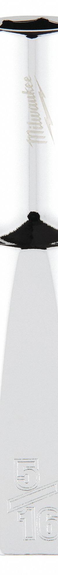MILWAUKEE Deep Well Socket: SAE, 3/8 in Drive Size, 5/16 in Socket Size, 6-Point, Deep, Chrome (MPN 45-34-3125). Key specifications — attr1204417: MILWAUKEE; attr1204392: Chrome.