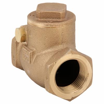 MILWAUKEE VALVE Swing Check Valve: Swing, Inline Valve Body, 1 in Pipe Size, FNPT x FNPT - Bronze Inline Swing Check Valves