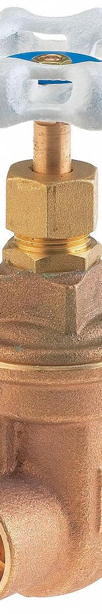 MILWAUKEE VALVE Gate Valve: 1/2 in, Bronze, Non-Rising, Sweat x Sweat, 300 psi CWP, Wheel (MPN UP115-1/2). Key specifications — Wedge Material: Bronze; Brand: MILWAUKEE VALVE; Bonnet Material: Bronze.