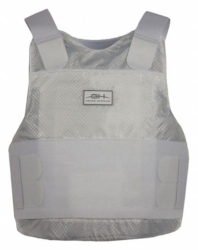 GH ARMOR SYSTEMS Body Armor Vest: White, Women's, Nylon, LPC, Loop, 2 Pockets (Outside) - Concealable Plate Carrier Vests