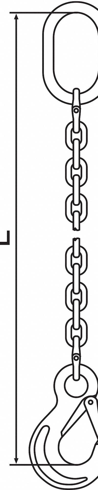 PEWAG Chain Sling: 1/2 in Chain Trade Size - Corrosion-Resistant Grade-63 Single-Leg Chain Slings