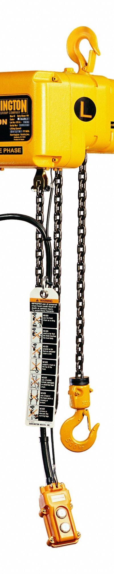 HARRINGTON Extended Lift Electric Chain Hoist: H4 - High-Lift Extended Use Hoists