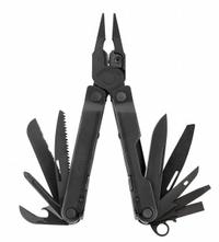 LEATHERMAN Multi Tool Plier: Multi-Tool Plier, 17 Tools, 17 Functions, 4 in Closed Lg, Black, Rebar (MPN 831553). Key specifications — attr15951: LEATHERMAN; attr15966: Tool Only; attr10312: Black; attr15960: 420HC Serrated Knife; attr15963: Stainless Steel; attr15971: Multi-Tool Plier; attr15972: Saw; attr15977: Fold Open.