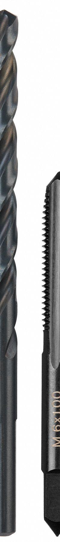 MILWAUKEE Plug Tap and Drill Bit: 2 Pc, M6x1 Tap, #9 Drill (MPN 49-57-5536). Key specifications — attr1300596: Straight Flute.