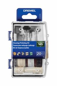 DREMEL Rotary Tool Accessory Kit: Rotary Tool Accessory Kit, 20 Pieces, Case Included (MPN 726-01). Key specifications — attr1097321: 402 Mandrel; attr1097325: Case Included; attr1097330: DREMEL.