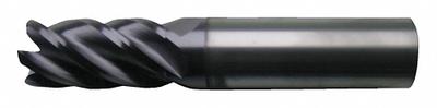 CLEVELAND Corner Radius End Mill: Carbide, 5 Flute, 3/16" Mill Dia, 7/16" LOC, 0.01" Rad - Fast-Cutting Carbide Corner-Radius End Mills