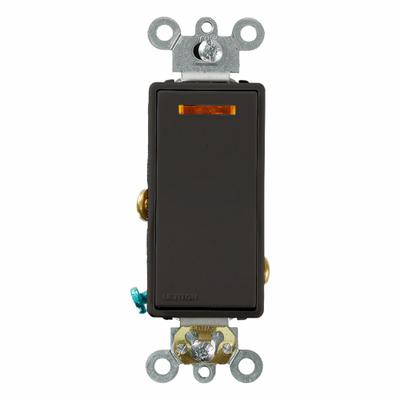 LEVITON Wall Switch: Rocker Switch, Single Pole, Maintained, Black, 120V AC - Rocker Wall Switches