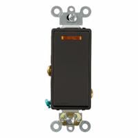 LEVITON Wall Switch: Rocker Switch, Single Pole, Maintained, Black, 120V AC, 20 A (MPN 5631-2E). Key specifications — Illuminated: Yes.