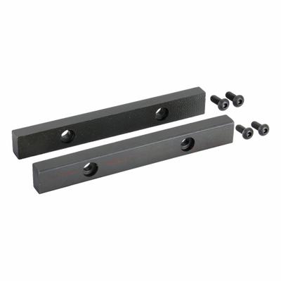 WILTON Serrated Jaw Insert Set: Steel, For 8 in Vise Jaw Wd, (4) Screws, Works with 4LT65 - Screw-In Vise Jaw Caps