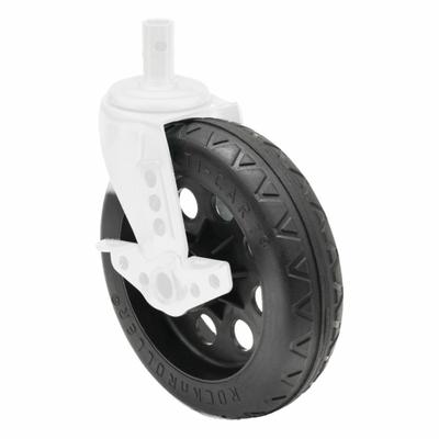 ROCK N ROLLER Caster: 500 lb Load Capacity, Aluminum/Rubber/Steel, Black - Hand Truck Wheels, Bearings, Brakes & Axles