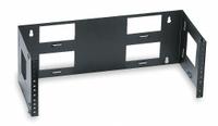 HUBBELL PREMISE WIRING Wall Mount Bracket: 4 U, 4 in Overall Dp, 19 in Overall Wd, 7 in Overall Ht (MPN WBB44). Key specifications — Color: Black; Brand: HUBBELL PREMISE WIRING; Material: Steel; Product Type: Bottom Hinged Bracket.