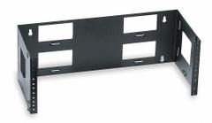HUBBELL PREMISE WIRING Wall Mount Bracket: 4 U, 4 in Overall Dp, 19 in Overall Wd, 7 in Overall Ht (MPN WBB44). Key specifications — Color: Black; Brand: HUBBELL PREMISE WIRING; Material: Steel; Product Type: Bottom Hinged Bracket.