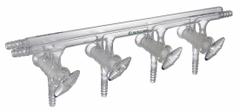 Vacuum Manifold: 11 mm Dia, Includes Stopper, Non-Sterile, 4 Ports (MPN CG-4441-02). Key specifications — Includes Stopper: Yes; Product Type: Vacuum Manifold; Brand: CHEMGLASS; Number of Ports: 4.