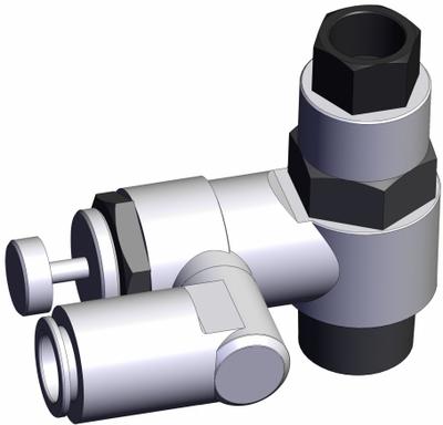 SMC Piloted Non-Return Valve: Universal Fitting, Knurled, 1/2 in Valve Body Size - Adjustable Direction Speed Controllers with Pilot Check Valve