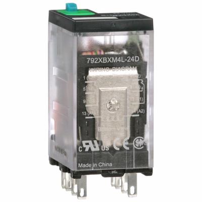 SCHNEIDER General Purpose Relay: Socket Mounted, 12 A Current Rating, 24V DC, DPDT - Socket-Mounted Relays