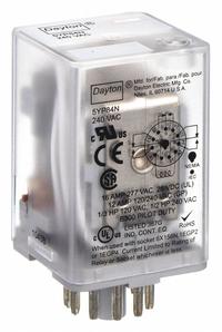 DAYTON General Purpose Relay: Socket Mounted, 10 A Current Rating, 240V AC, 3PDT, 11 Pins/Terminals (MPN 5YP84). Key specifications — Brand: DAYTON; Base Type: Octal; Mounting Style: Plug-In; Manufacturer Part Number: 5YP84; Series: B Series.