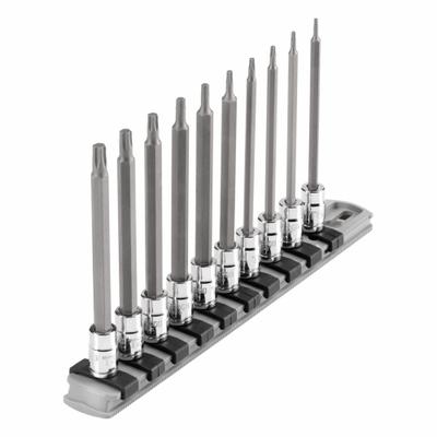 TEKTON Socket Bit Set: 1 - 25 Pieces, 1/4 in Drive Size, 10 Pieces, T6 to T30 Tip Size Range - Torx Bit Socket Sets