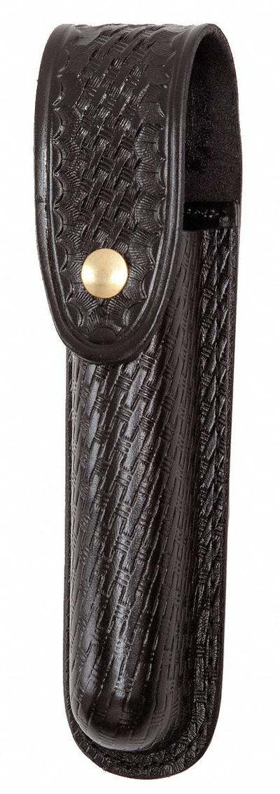 GOULD & GOODRICH, INC. Flashlight Pouch: Black, Leather, Basket Weave - Duty Equipment Pouches