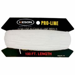 KESON Chalk Line Reel Replacement Line: 100 ft Line Lg, Universal, 2UJZ7, G100 (MPN RL100). Key specifications — attr1270049: Chalk Line Reel Replacement Line; attr1270047: 2UJZ7; attr1270064: KESON; attr1270067: Polysynthetic; attr1291446: Universal; attr1291447: G100.