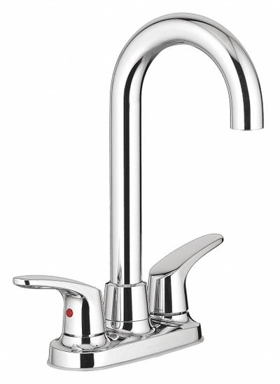 AMERICAN STANDARD Gooseneck Bar Faucet: Colony Pro, Centerset, Deck, Metal - Centerset Bar Sink Faucets