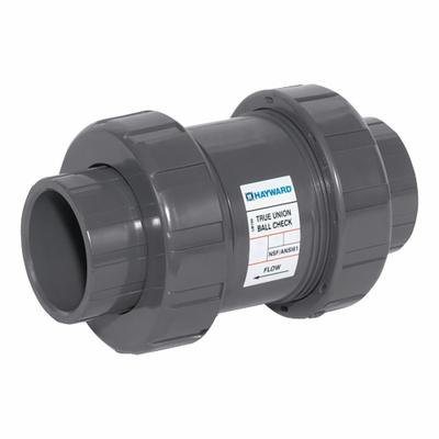 HAYWARD Ball Check Valve: Ball, Inline Valve Body, CPVC, 2 in Pipe Size, Flange x Flange - CPVC Ball Check Valves