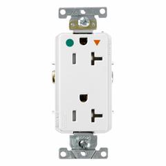 LEVITON Plugs and Receptacles: Hospital Grade, Duplex, 5-20R, White, 125V AC, 20 A, 2 Pole / 3 Wire (MPN DT830-IGW)