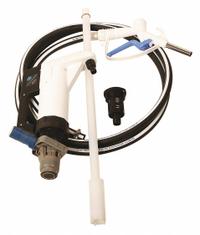 LIQUIDYNAMICS INC. Hand Pump: Lever, Pump with Hose, Nozzle & Spout, 10 oz per stroke, Piston, 36 in (MPN 560008V-S3M-55). Key specifications — Brand: LIQUIDYNAMICS INC.; Housing Material: Polypropylene; Maximum Flow Rate: 10 oz per stroke; Suction Tube Material: Polyethylene.