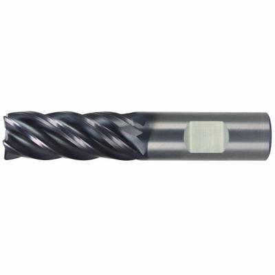 WIDIA HANITA: Carbide, AlTiN Coated, 5 Flute, 3/4" Mill Dia, 1-1/2" LOC - Fast-Cutting Carbide Corner-Radius End Mills for Steel & Cast Iron