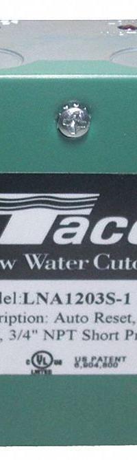 Low Water Cutoff: Hot Water Boilers, 24V AC, SPDT, Auto Reset, Non-Foam Compensating (MPN LTA0243S-2). Key specifications — Manufacturer Part Number: LTA0243S-2; Brand: TACO; Reset Type: Automatic; Switch Type: SPDT; NEMA Rating: 1; Test Button Included: Yes; Compensates for Foam: No.