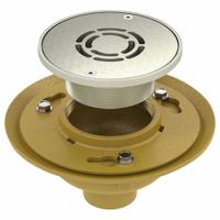 BESTCARE Floor Drain: Round, Stainless Steel, Satin, 9 in Overall Dia, 6 1/4 in Overall Ht, Slotted (MPN WHFD-6RD-2NH). Key specifications — Brand: BESTCARE; Grate Color: Silver; Includes: Ligature Resistant Baffle; Connection Type: No Hub; Finish: Satin.