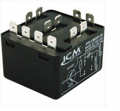 ICM CONTROLS Universal Motor Starting Relay: 110V AC to 270V AC Pick Up - Fixed-Potential Relay