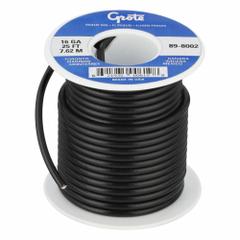 GROTE Primary Automotive Wire: GPT, 25 ft, 1 Conductor, 16 AWG, Black, 60 V Volt (MPN 89-8002). Key specifications — Brand: GROTE.